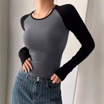 2024 Europska i američka prekogranična nova proljetna i jesenska majica kratkih rukava preko ramena za žene, kratka majica Spice Girls, uski top