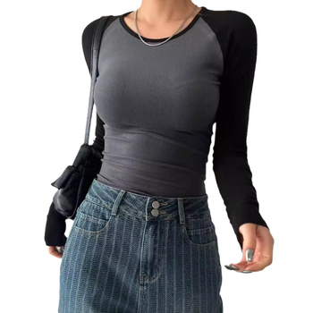 2024 Europska i američka prekogranična nova proljetna i jesenska majica kratkih rukava preko ramena za žene, kratka majica Spice Girls, uski top