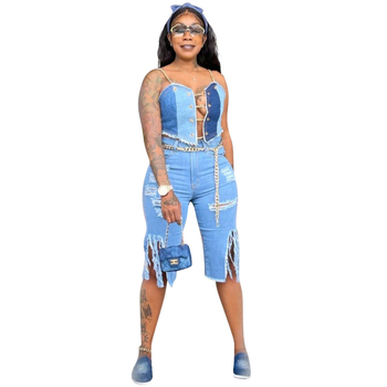 Nové dámske džínsy s nepravidelným strapcovým otvorom, európske a americké, Amazon ebay, rok výroby 2021