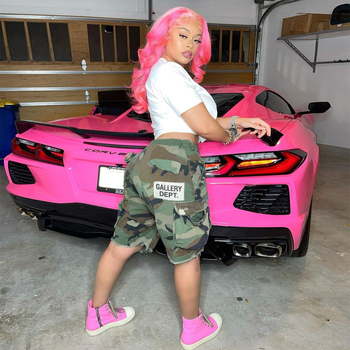 6495PL nazada Európske a americké dámske oblečenie Amazon písmenové vrecko street hipster maskáčové ležérne pracovné šortky dámske