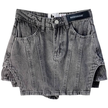 Γυναικεία φούστα τζιν με ψηλή μέση, ακανόνιστη, καλοκαιρινή, μοντέρνα, άνετη, στενή εφαρμογή, κοντή φούστα με φαρδιά μανίκια και κοντά μανίκια, 2024