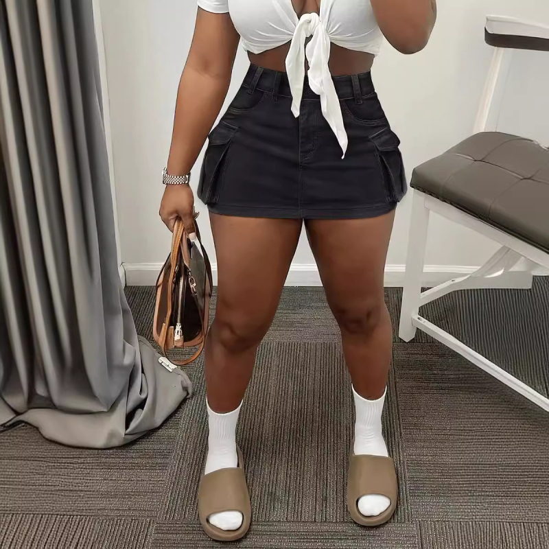 Prekogranična nova neovisna postaja na internetskoj stranici, poznata osoba iz Europe i Amerike, visoki struk za mršavljenje, jednobojna seksi ultra kratka radna suknja s džepom