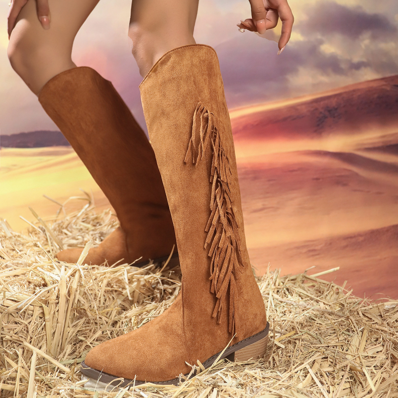 Módne semišové čižmy Martins s hrubým podpätkom, dámske, jesenné strapcové, britské, stredne veľké, pre väčšie veľkosti, v britskom štýle, na hrubom podpätku