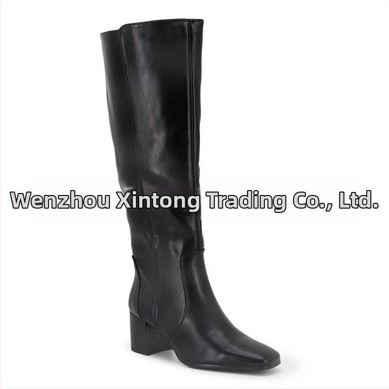 Zahraničný obchod Európa a Spojené štáty vietor malé štvorcové hlavy westernové kovbojské čižmy 2024 jeseň a zima nové hrubé podpätky PU vysoko módne čižmy dámske prílivové čižmy