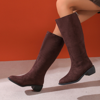 Modne ženske čizme za jesen i zimu 2024. Nove čizme sa srednjom debelom petom, svestrane visoke čizme