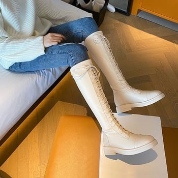 Γυναικείες Μπότες Plus Size 41 έως 43 Μπότες Knight Μπότες Άνοιξη & Φθινόπωρο Χοντρά Πόδια Plus Fat Χοντρό Περιφέρεια Σωλήνα Γυναικείες Μπότες Gao Zhaozheng