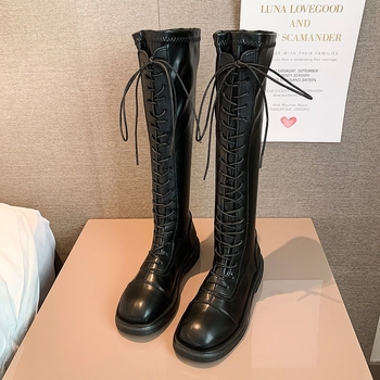 Γυναικείες Μπότες Plus Size 41 έως 43 Μπότες Knight Μπότες Άνοιξη & Φθινόπωρο Χοντρά Πόδια Plus Fat Χοντρό Περιφέρεια Σωλήνα Γυναικείες Μπότες Gao Zhaozheng