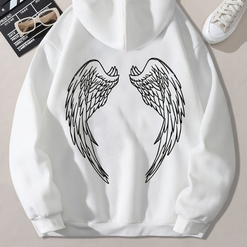 Hoodie s grafičkim printom, ležerna majica s kapuljačom i vezicom