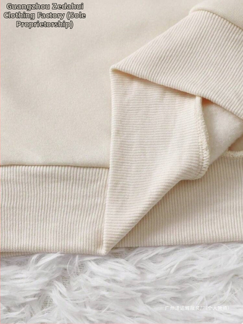 Inawly ženski ležerni top s okruglim izrezom i dugim rukavima, printom slova