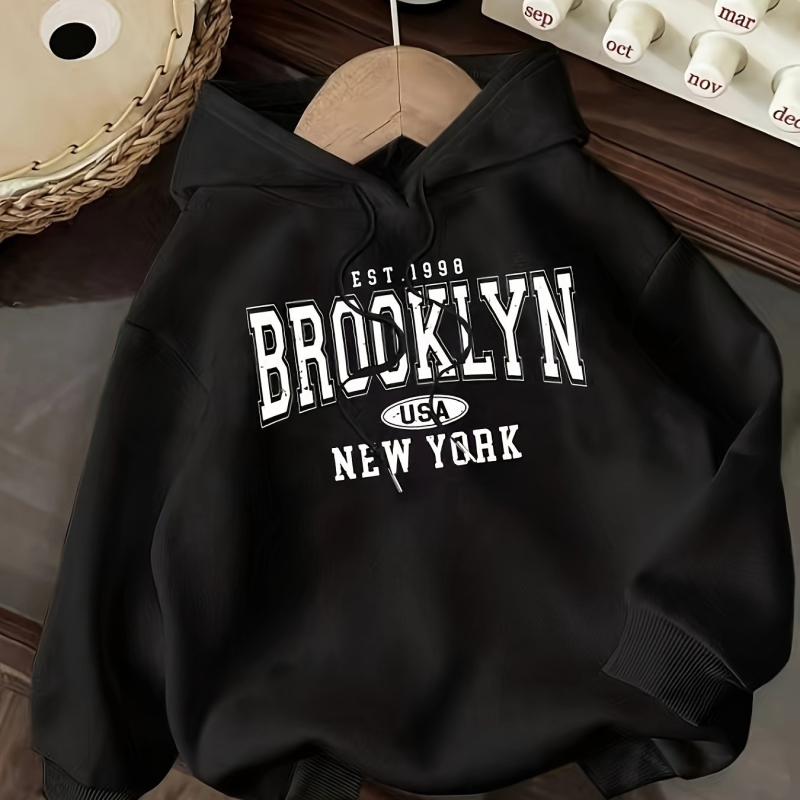 [Veleprodaja] Ženska majica s kapuljačom u stilu Brooklyn New York - ležerna, dugi rukavi s remenom