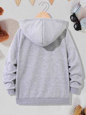 Яке с качулка и джоб с принт на сърце за Свети Валентин