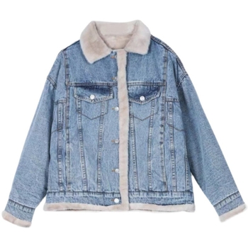 Φθινόπωρο και Χειμώνας Νέο Χαλαρό Πολυχρηστικό Γούνινο Τζιν Μπουφάν Γυναικείο Casual Στυλ Κοριτσιών Μονόπετο Τζιν Μπουφάν Διπλής Όψης