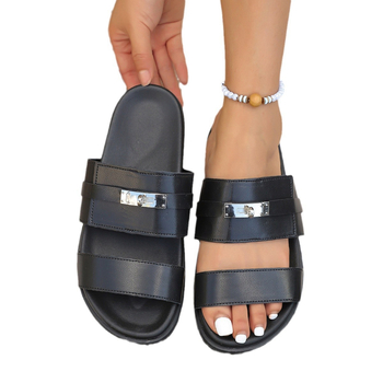 Nove ljetne sandale za plažu s debelim potplatom, plus size, za žene iz inozemstva, s kopčom i ukrasom, europskog i američkog stila, okruglog vrha