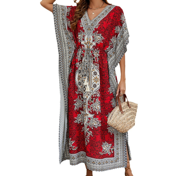 Skutočná snímka európskej a americkej nezávislej stanice ebay cezhraničná letná blúzka s netopierím rukávom v páse na plážovú dovolenku 2025