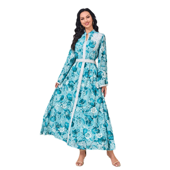 MT146 Ρούχα Αραβικών Ειδών Μέσης Ανατολής Abaya, Νέο, Κεντημένο, Ρόμπα Εξωτερικού Εμπορίου, από την Ευρώπη και την Αμερική, για Γυναικεία Ένδυση