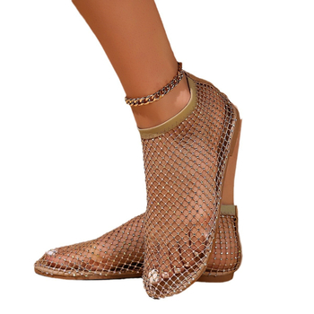 2023. gada vasaras jaunās apaļās purngalas ar zemu papēdi, dobu, sarkanu, ar dimantiem iestrādātu, īsu vasaras seksīgu, pāri malai vērstu, plus izmēra sieviešu sandales