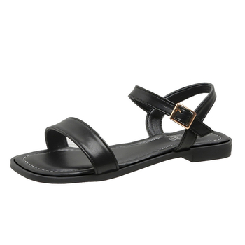 Γυναικεία Παπούτσια Plus Size 2024 Νέα Καλοκαιρινά Σανδάλια με Αγκράφα και Ανοιχτά Δάχτυλα σε Στυλ Νεράιδας, Ευέλικτα Απλά Γυναικεία Φλατ Σανδάλια