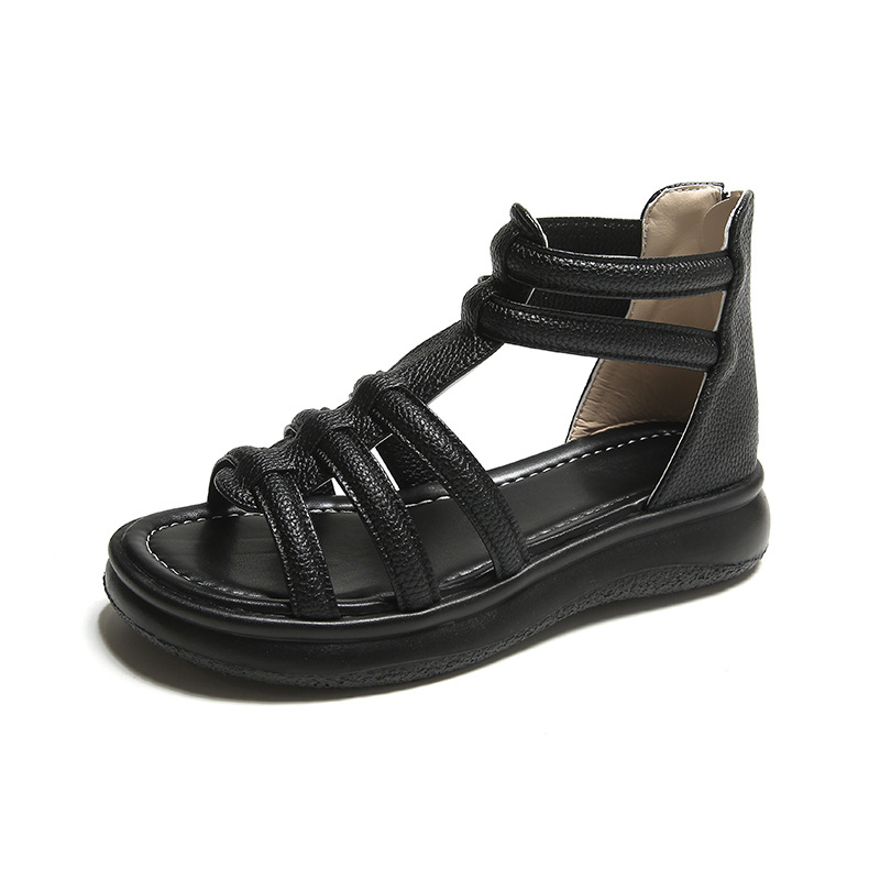 Ženske sandale s debelim potplatom, ljetne nove modne sandale s mekim potplatom i patentnim zatvaračem straga, u vilinskom stilu