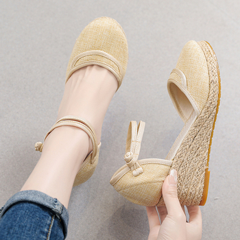 Ženske ljetne sandale s klinovima za vanjsku trgovinu, modne prozračne sandale s kopčom i visokim potpeticama, putne sandale za žene