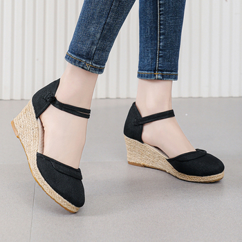 Ženske ljetne sandale s klinovima za vanjsku trgovinu, modne prozračne sandale s kopčom i visokim potpeticama, putne sandale za žene