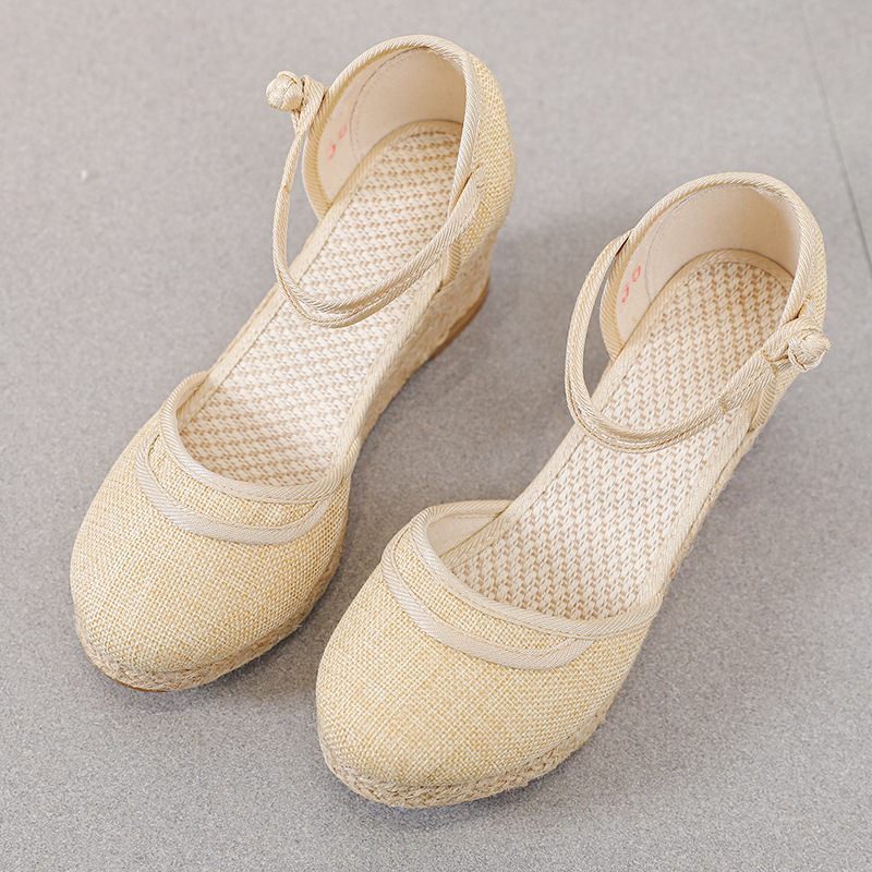 Ženske ljetne sandale s klinovima za vanjsku trgovinu, modne prozračne sandale s kopčom i visokim potpeticama, putne sandale za žene