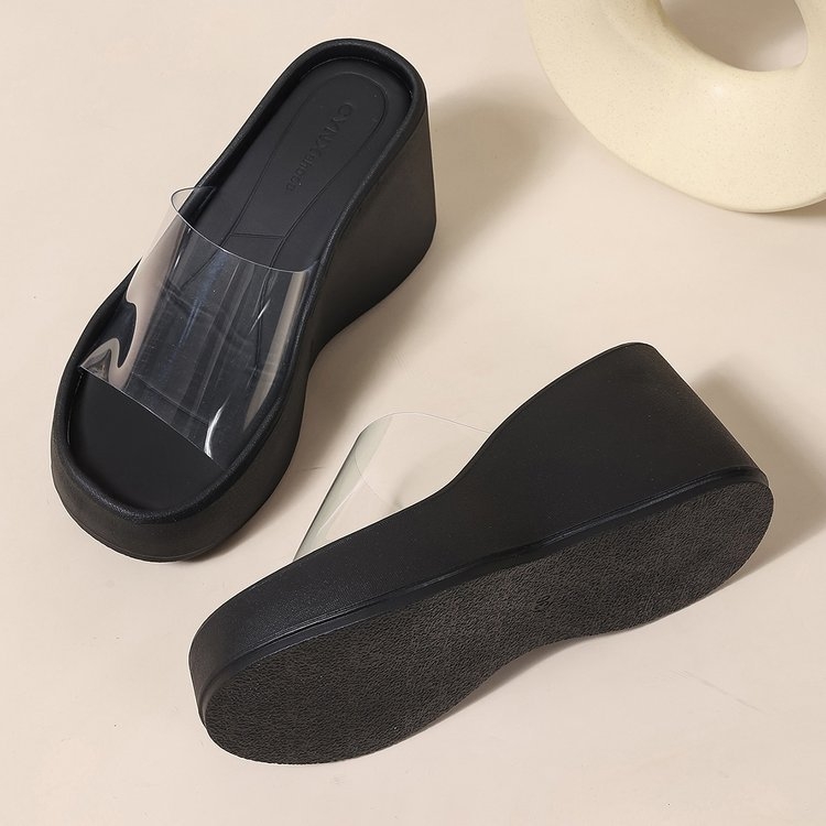 Debele papuče za žene, ljetna vanjska odjeća, prozirne sandale iz 2025. za male žene sa suknjom, mokrim toboganima za vodu