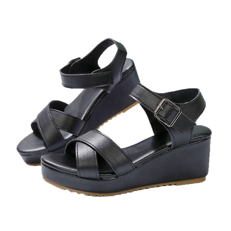 Dámske sandále na kline s otvorenou špičkou, plus size veľkosť, zahraničie, 2025, nové, letné, európske a americké, módne, cezhraničné, dámske topánky