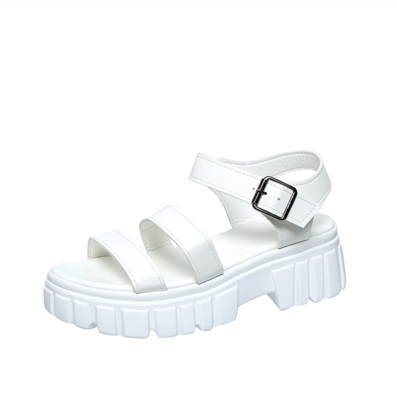 Ženske sandale s debelim potplatom za ljeto 2024., nove vanjske trgovinske platforme s kopčom u obliku ribljih usta, rimske sandale za žene