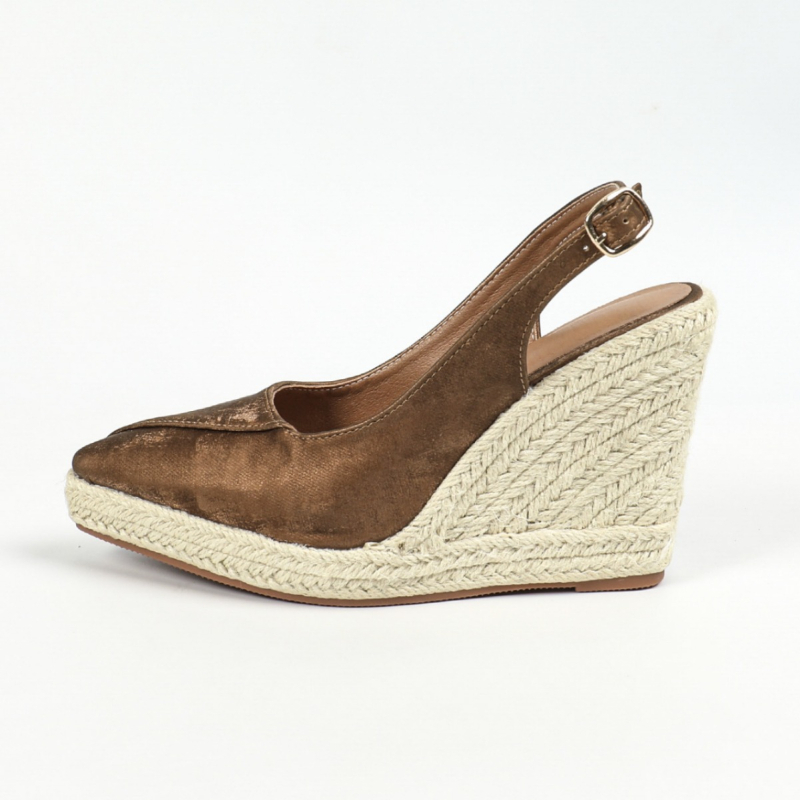 Cezhraničný zahraničný obchod so skladom, dámske topánky na klinovom podpätku s hrubou podrážkou, špicatým podpätkom, baotou, ťahaním dozadu, prázdne, slamené, konopné, lano, spodná časť