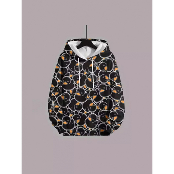 Temu трансграничен горещ пролетен и есенен нов 3D дигитален жълт патешки печат мъжки моден ежедневен пуловер с качулка