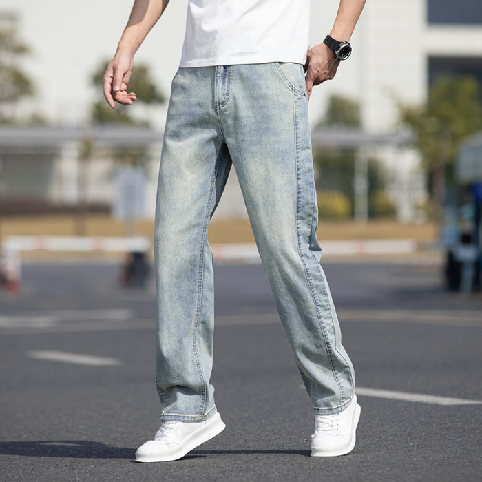 2024 Pranje Vintage Novi stil Popularni Novi dizajn Regular Traper Hlače Muške Američke Trendovske Široke Ravne Duge Hlače