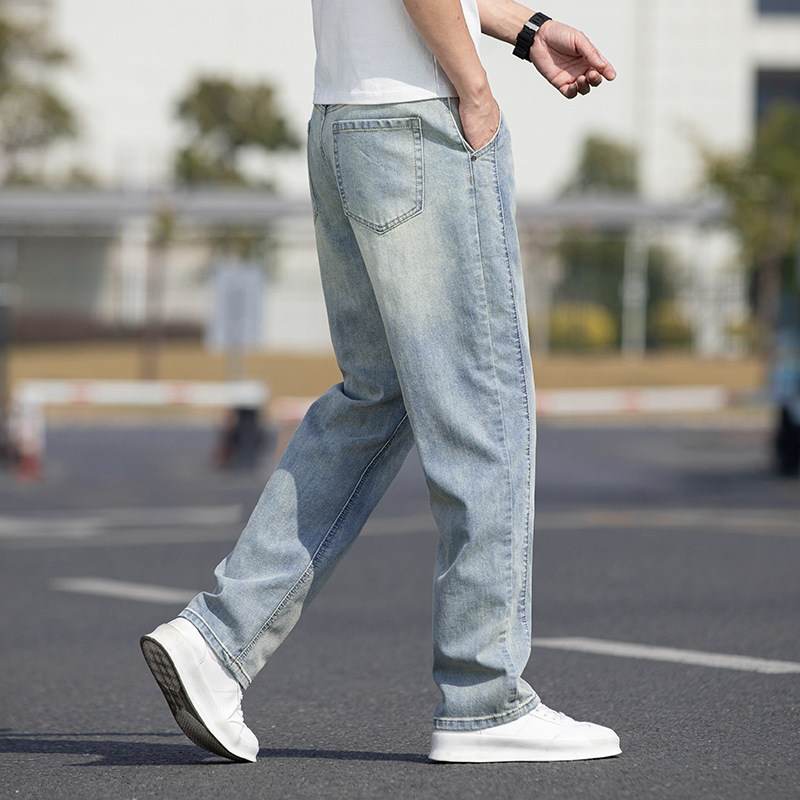 2024 Pranje Vintage Novi stil Popularni Novi dizajn Regular Traper Hlače Muške Američke Trendovske Široke Ravne Duge Hlače