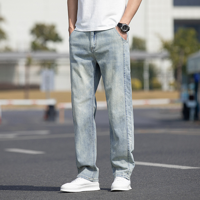 2024 Pranje Vintage Novi stil Popularni Novi dizajn Regular Traper Hlače Muške Američke Trendovske Široke Ravne Duge Hlače