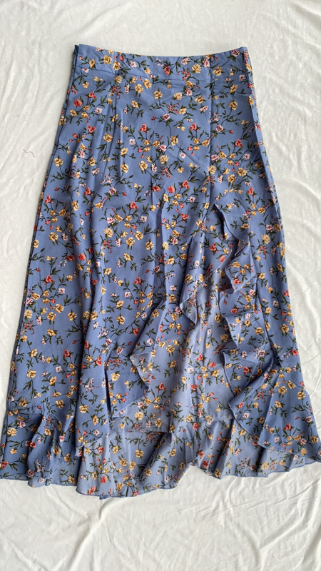 Spot European and American Amazon Cross-Border E-Commerce 2024 Jarná nová potlačená volánová sexi sukňa s bočným rozparkom