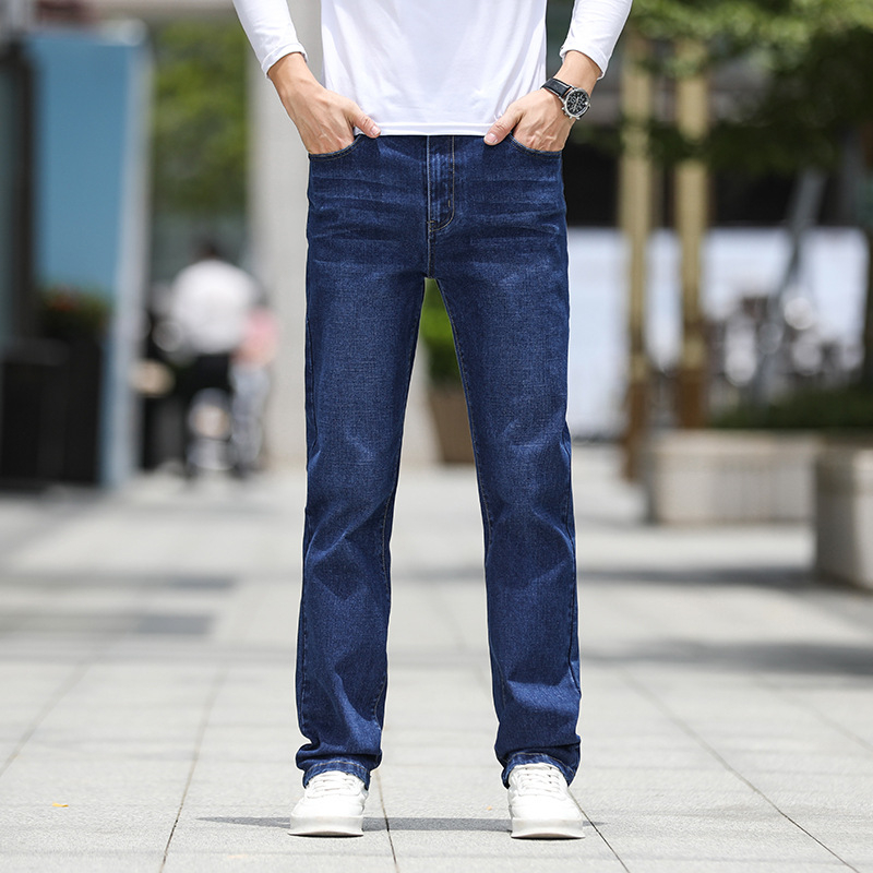 Pánske rifle 2024, rovné voľné elastické nohavice, pánska ľahká biznis módna značka, dlhé nohavice pre väčšie veľkosti, generácia vlasov