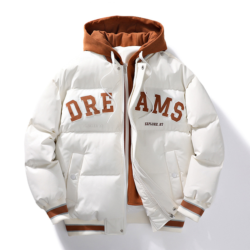 Jaapani stiilis moekas soe puuvillase polstriga jope meeste trükitud kaheosaline kapuutsiga paksendatud soe puuvillase polstriga jope teismelistele ja õpilastele meeste puuvillase polstriga jope