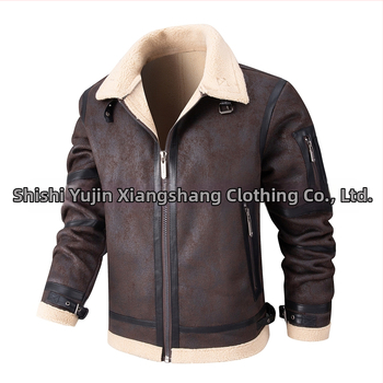 2024 m. Nauji vyriški odiniai drabužiai rudens ir žiemos vilnos pamušalu, sustorintu kailiu, vyriška odinė striukė, dalykinis laisvalaikio vyriškas paltas