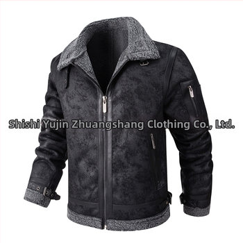 2024 m. Nauji vyriški odiniai drabužiai rudens ir žiemos vilnos pamušalu, sustorintu kailiu, vyriška odinė striukė, dalykinis laisvalaikio vyriškas paltas