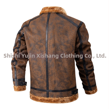 2024 m. Nauji vyriški odiniai drabužiai rudens ir žiemos vilnos pamušalu, sustorintu kailiu, vyriška odinė striukė, dalykinis laisvalaikio vyriškas paltas