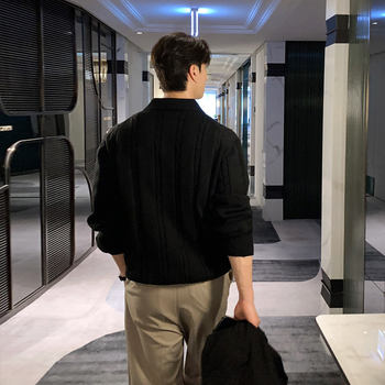 ASCLO χειμωνιάτικο ζεστό πουλόβερ πέτου ανδρικό σε κορεατικό στιλ, όμορφο, υψηλής ποιότητας, εξαιρετικό πουλόβερ τοπ με σχέδιο κάνναβης, χαλαρό