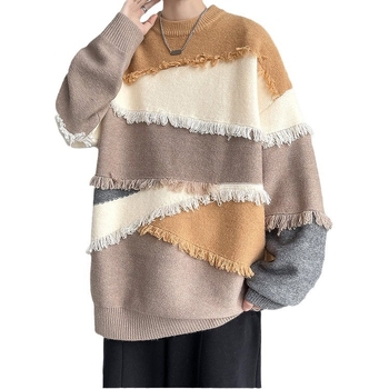 Design Sense Tassel Soft Waxy Knitted Knitted Sweater Ανδρική Μόδα Loose Fashion Brand Φθινόπωρο και Χειμώνας Lazy Style All-match Πουλόβερ Διασυνοριακό