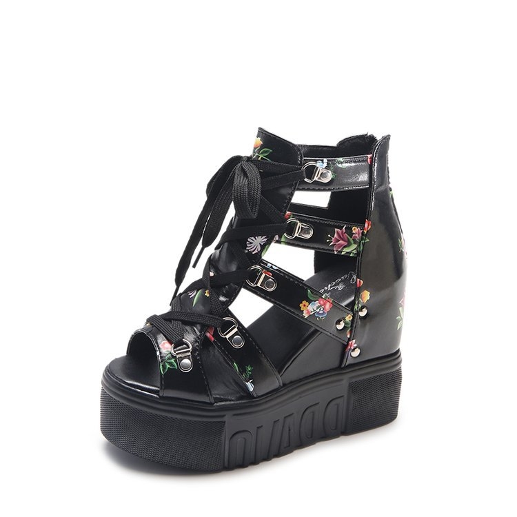 Letné nové rímske sandále 2021 na vysokom podpätku, farebné bloky, dámske topánky s krížovým remienkom, 12 cm, super vysoký podpätok, klin, rybie ústa