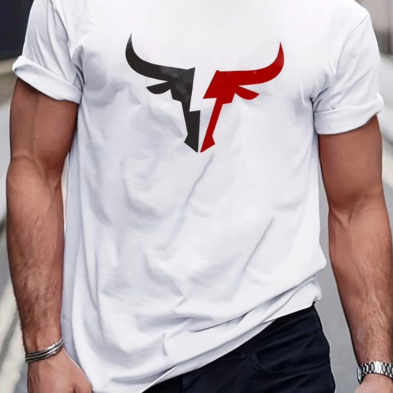 Pánske tričko s potlačou býka zo 100 % bavlny_Yythkg