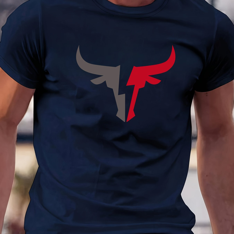 Pánske tričko s potlačou býka zo 100 % bavlny_Yythkg