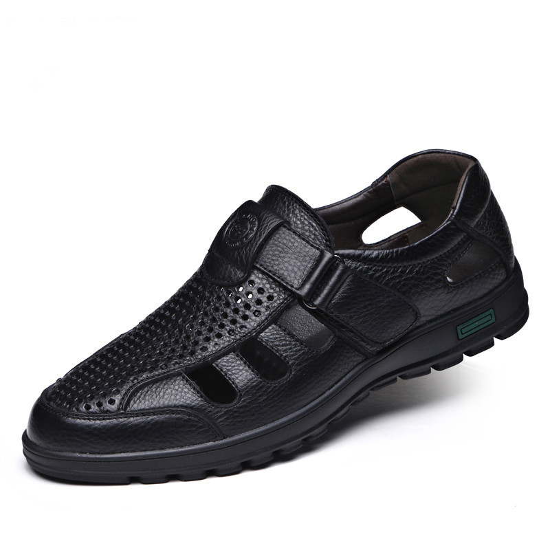 Vyriškos basutės 2024 m. vasarinės tuščiavidurės, kvėpuojančios, natūralios odos „Crocs“ ypač didelių dydžių, skirtos vidutinio ir pagyvenusio amžiaus tėčiams 4748