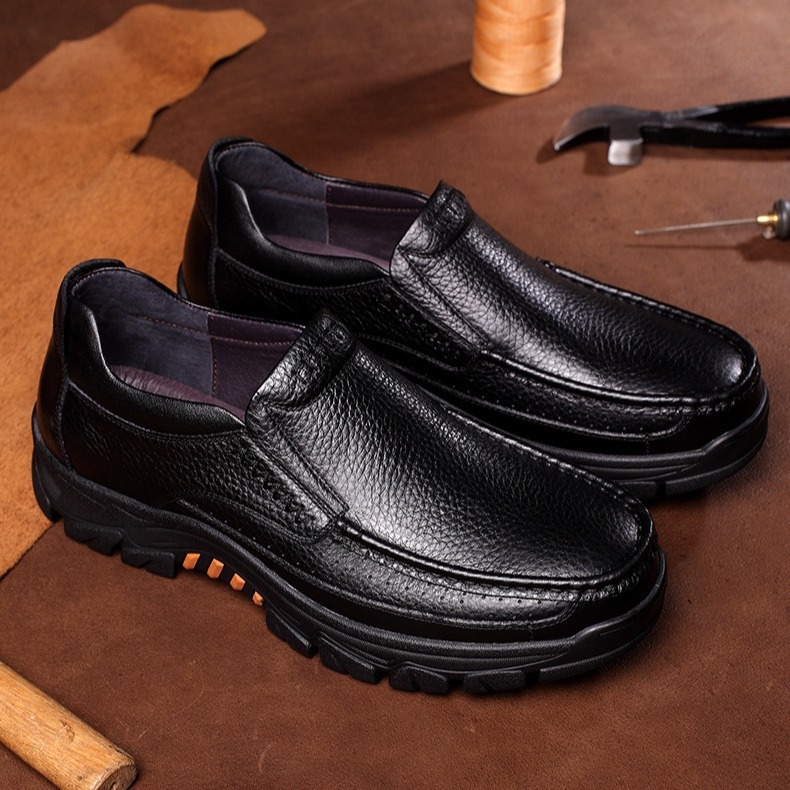 Cezhraničné jarné a jesenné pánske obchodné ležérne kožené topánky Outdoorové horolezecké topánky Veľké topánky Módny trend Univerzálne pánske kožené topánky
