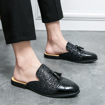 Παντόφλες με πούλιες για άνδρες, νέα ανδρικά παπούτσια εξωτερικού χώρου, αναπνεύσιμα, slip-on, για μεγάλες καμπύλες, για casual εμφανίσεις.