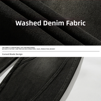 Muške traperice Scimitar, proljetni stil, retro, široke, ravne, ležerne, duge hlače s ispranim i iznošenim split dizajnom