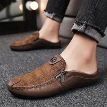 Pánske topánky Four Seasons Single Shoes Retro Zips Casual Kožené topánky Pánske topánky Nazúvacie topánky Lazy Shoes s mäkkým podrážkou Doug Shoes Pánske topánky