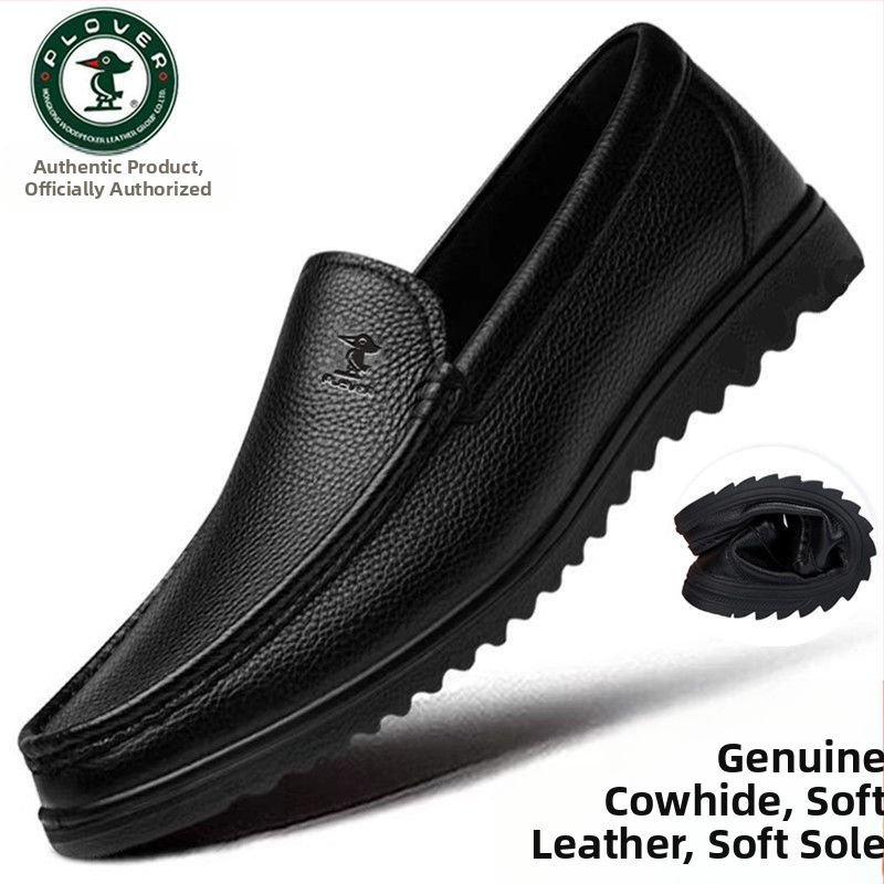PLOVER Letné pánske kožené topánky z mäkkej kože, pánske ležérne kožené topánky, nazúvacie kožené priedušné topánky pre mužov